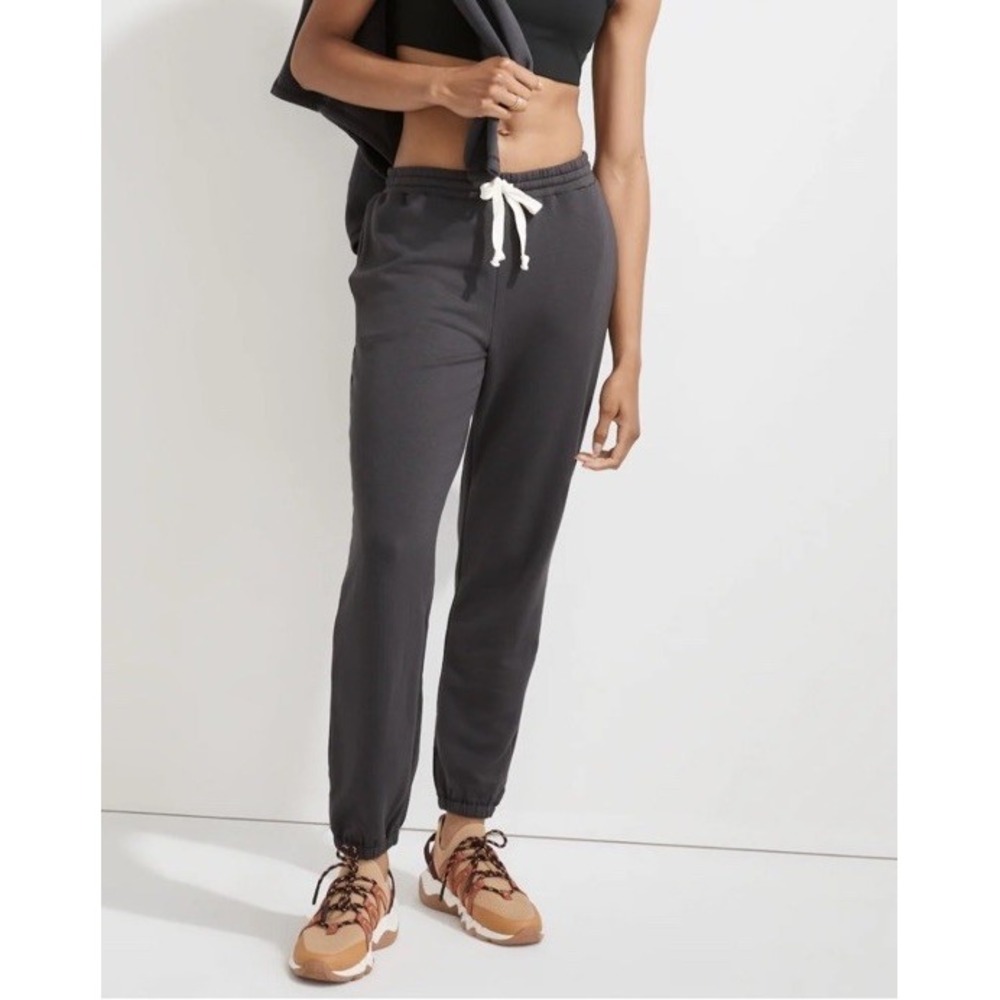 Madewell Superbrushed Easygoing Sweatpants Black Coal Medium Comfy Sz XS SO SOFT